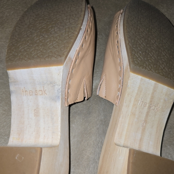 The Sak Ella Clog Sandals Leather Wooden Heel Size 9 *New - Picture 8 of 13